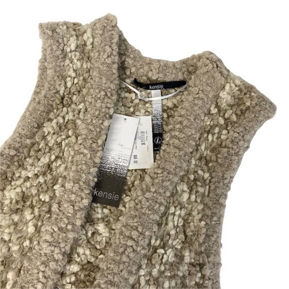 NWT KENSIE Sweater Vest L Chubby Open Front  Sweater Cabin Core Acorn - Picture 10 of 12
